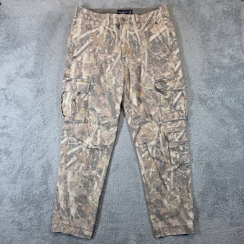 Abercrombie & Fitch Cargo Camo Pants Mens 32x32 Loose Fit Real Tree 90s Utility